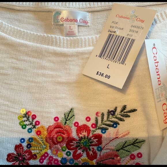 CABANA CAY Women's Large Flamingo Pull Over Sweater - Picture 5 of 5